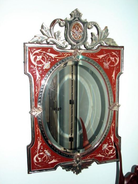 Antique Venetian painted mirror