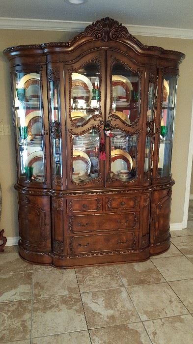 Curved front china cabinet and gorgeous China from Japan