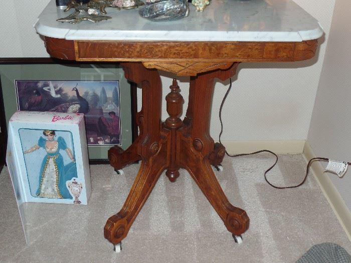 East lake table with marble top
