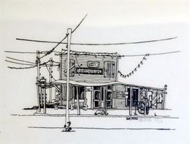 Key West Café Etching