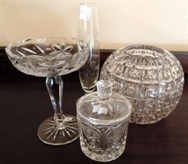 Crystal Vases and Biscuit Jar