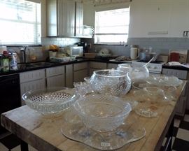 Serving Pieces, Punch Bowls and Crystal Platters