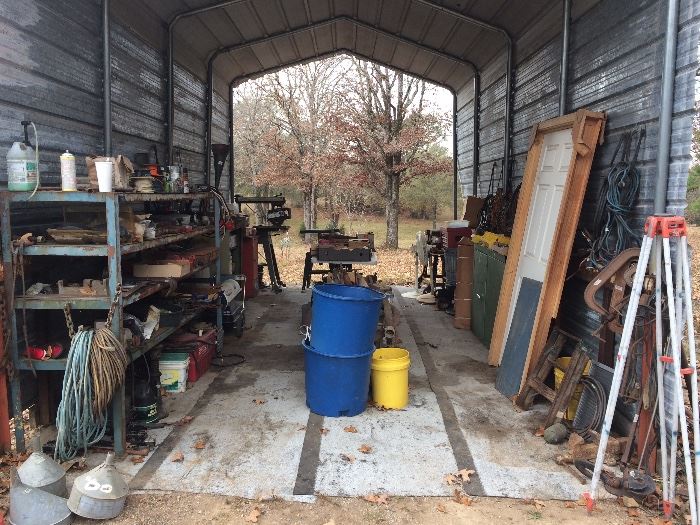 Radial Arm Saw, Craftsman Planer, Door, lots and list of tools