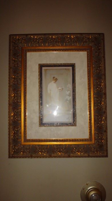 "Devinely Fair" titled picture.   Gorgeous gold gilded frame and triple matted picture.   