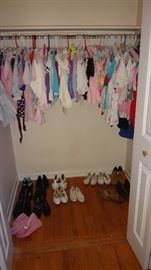 Infant and toddler clothes and shoes.