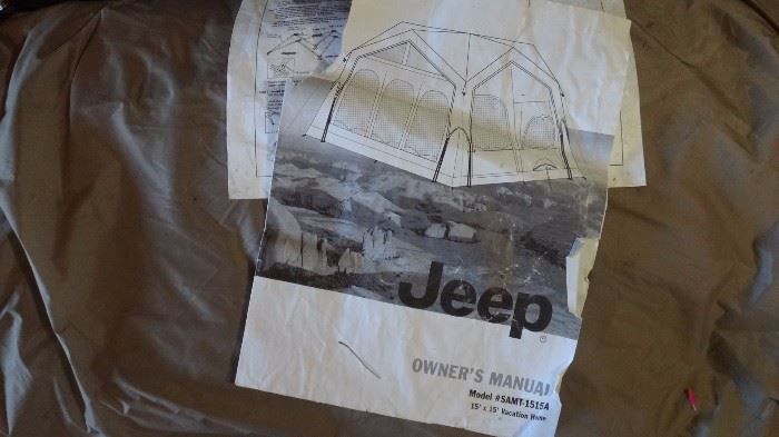 Jeep tent, appears to be unused.    Comes in zippered carrier. 