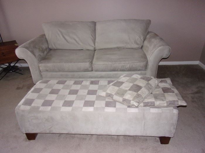 Sofa/Couch with round chair and ottoman