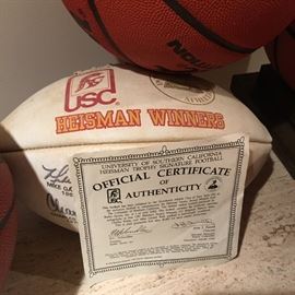 HEISMAN TROPHY SIGNATURE FOOTBALL WITH CERTIFICATE OF AUTHENTICITY.