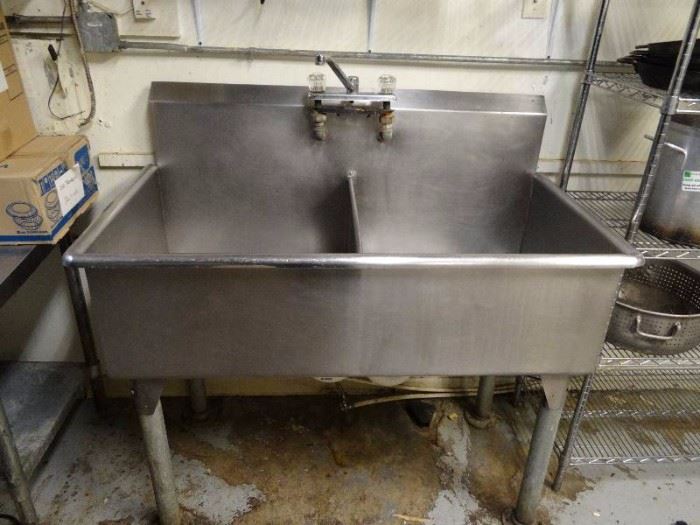 National 51'' (2) Bay Commercial Sink