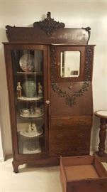 $175   Oak Secretary/Display cabinet