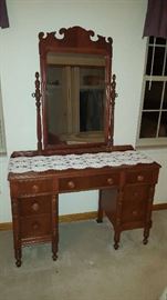 $175   antique wood vanity with mirror