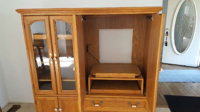 $75   TV oak cabinet