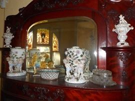 Meissen Whale Oil lamps.