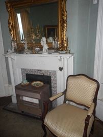 Large Antique Framed Mirror, Candelabra