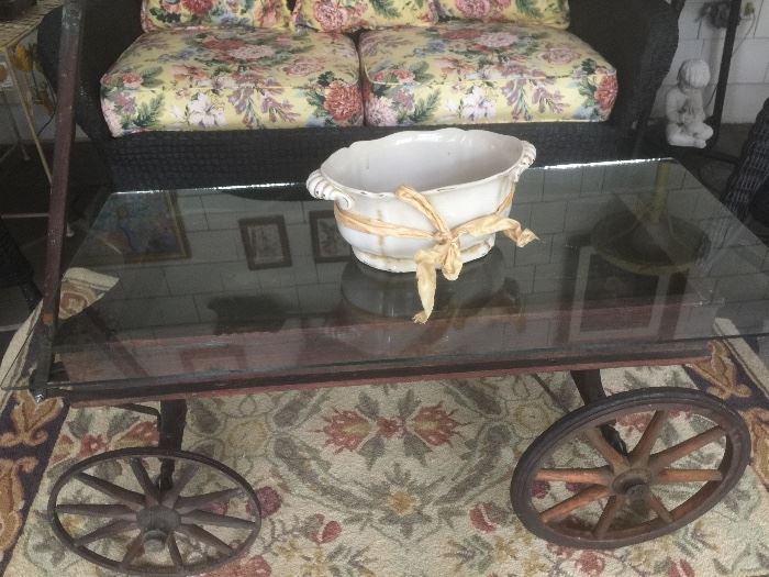 Antique Wagon made into Coffee Table
