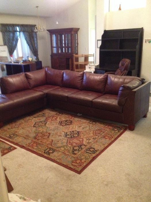 Nice leather sectional couch