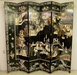 Large Chinese lacquer  screen ( 108" x 114")