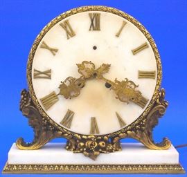 Marble and bronze clock, converted to electric