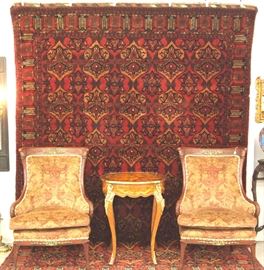 Rug, pr. of chairs, parlor table