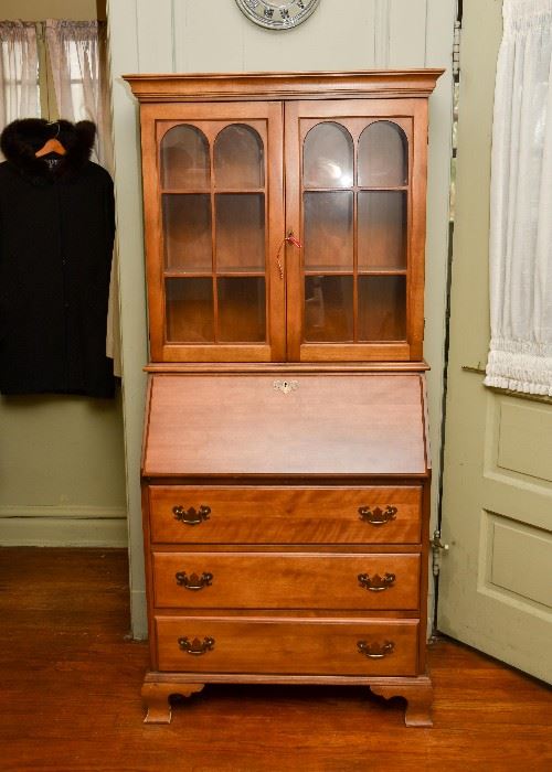 Vintage Secretary Chest with Display Hutch