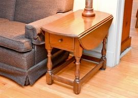 Vintage Drop Leaf Side Table with Drawer