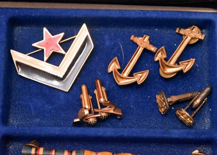Men's Cuff Links, Military Pins