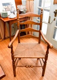 8 Ladder Back Chairs with Rush Seats 