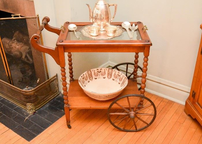 Wood & Glass Tea Cart
