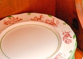 Wedgwood Dessert Plates (White, Red & Green)