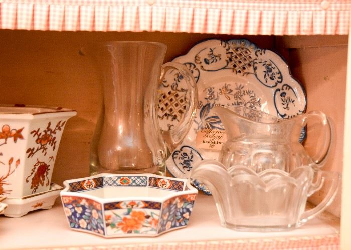 Japanese Imari, Vintage Glassware Pitchers & Gravy Boat