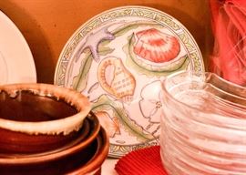 Hand Painted Serving Bowl (Seashell Design)