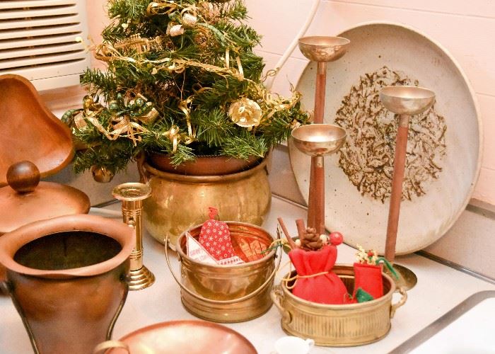 Copper, Brass, & Stoneware, Christmas Decor
