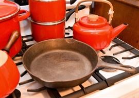 Cast Iron Skillet, Tea Kettle