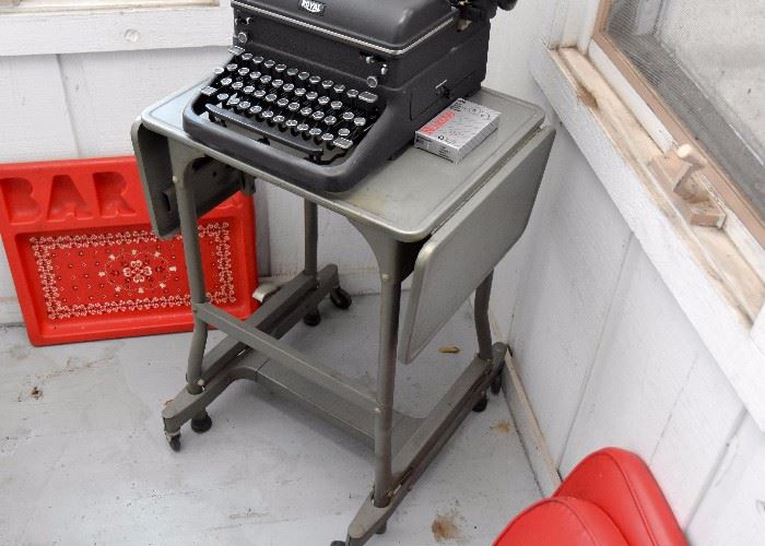 Industrial Metal Typewriter Table (Drop Leaf)