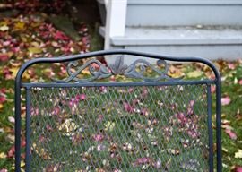 Outdoor / Patio Wrought Iron Dining Table & 4 Chairs