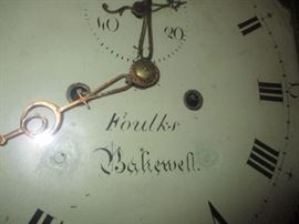 FOULKER BAKEWELL OAK/MAHOGANY LONGCASE ANTIQUE GRANDFATHER CLOCK