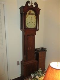 FOULKER BAKEWELL OAK/MAHOGANY LONGCASE ANTIQUE GRANDFATHER CLOCK