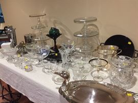 Antique cake plates, Ralph Lauren serving pieces and 