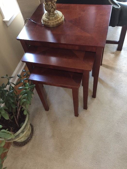 Set of diamond top nesting tables, great condition.