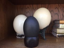 Selection of real and glass eggs