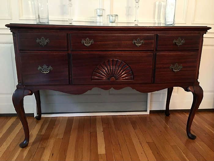 Kling Furniture, Queen Anne style solid cherry sideboard