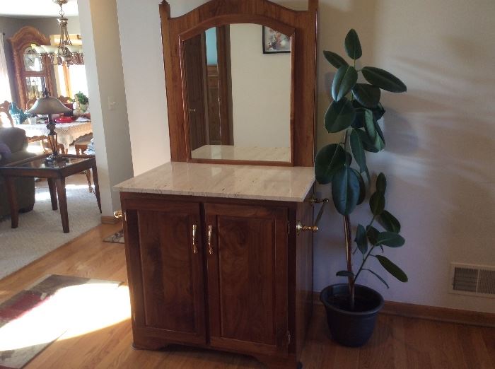 Custom made cabinet with marble top