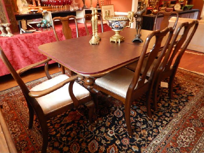 DINING TABLE & CHAIRS, THIS RUG NOT FOR SALE