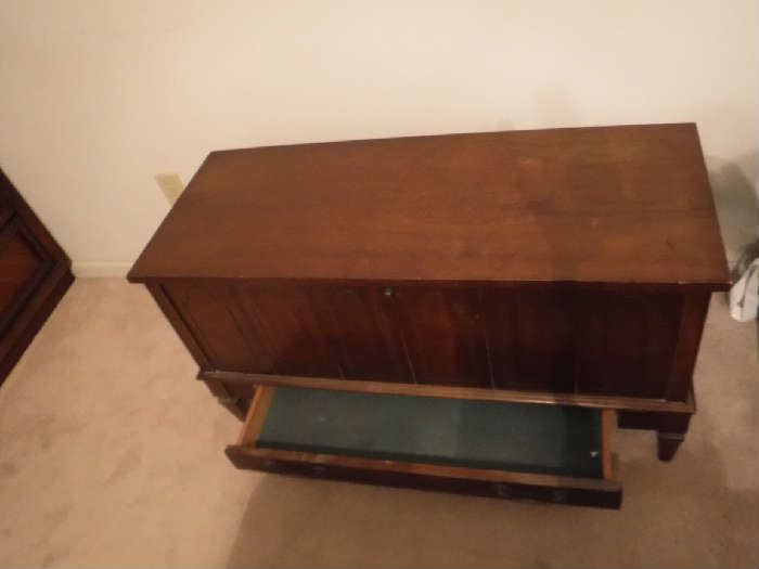 Unique Lane Cedar Chest with inset drawer at the bottom