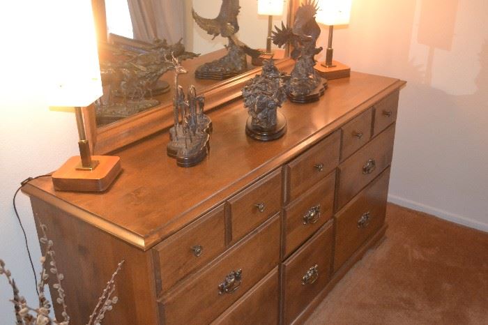 DRESSER AND MIRROR STILL AVAILABLE - LAMPS AND BRONZES ARE SOLD