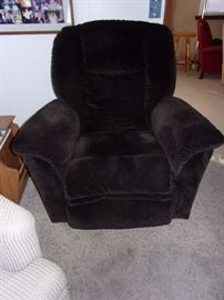Two dark brown La-z-Boy recliners