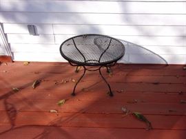 Party on the Patio - Long lasting wrought iron! Two wrought iron tables with 4 spring action chairs and umbrella, two wrought iron glider loveseats, two side wrought iron chairs with two small round wrought iron end tables and wrought iron tea cart
