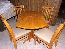 Drop leaf table and four chairs