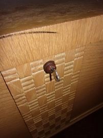 Locked cedar chest with key