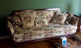 Duncan Phyfe sofa matching custom window treatments